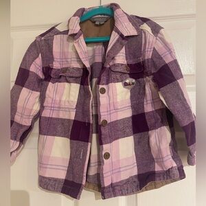 Souris Mini- Kids Purple Flannel Plaid Button-Up Shirt Jacket - 5T